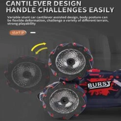 6 Wheels RC Car 2.4G Spray RC Stunt Car Swing Arm Drift Vehicle With Light -Sun Baby Sales Store 6 Wheels Spray RC Stunt Car 5