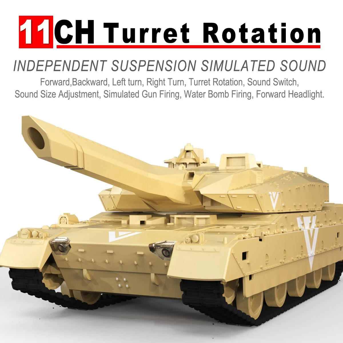 12CH Remote Control Tank 360° Rotation Water Bullets Tank 4WD Tracked Combat Vehicles 4 12CH Remote Control Tank 360° Rotation Water Bullets Tank 4WD Tracked Combat Vehicles - Image 4