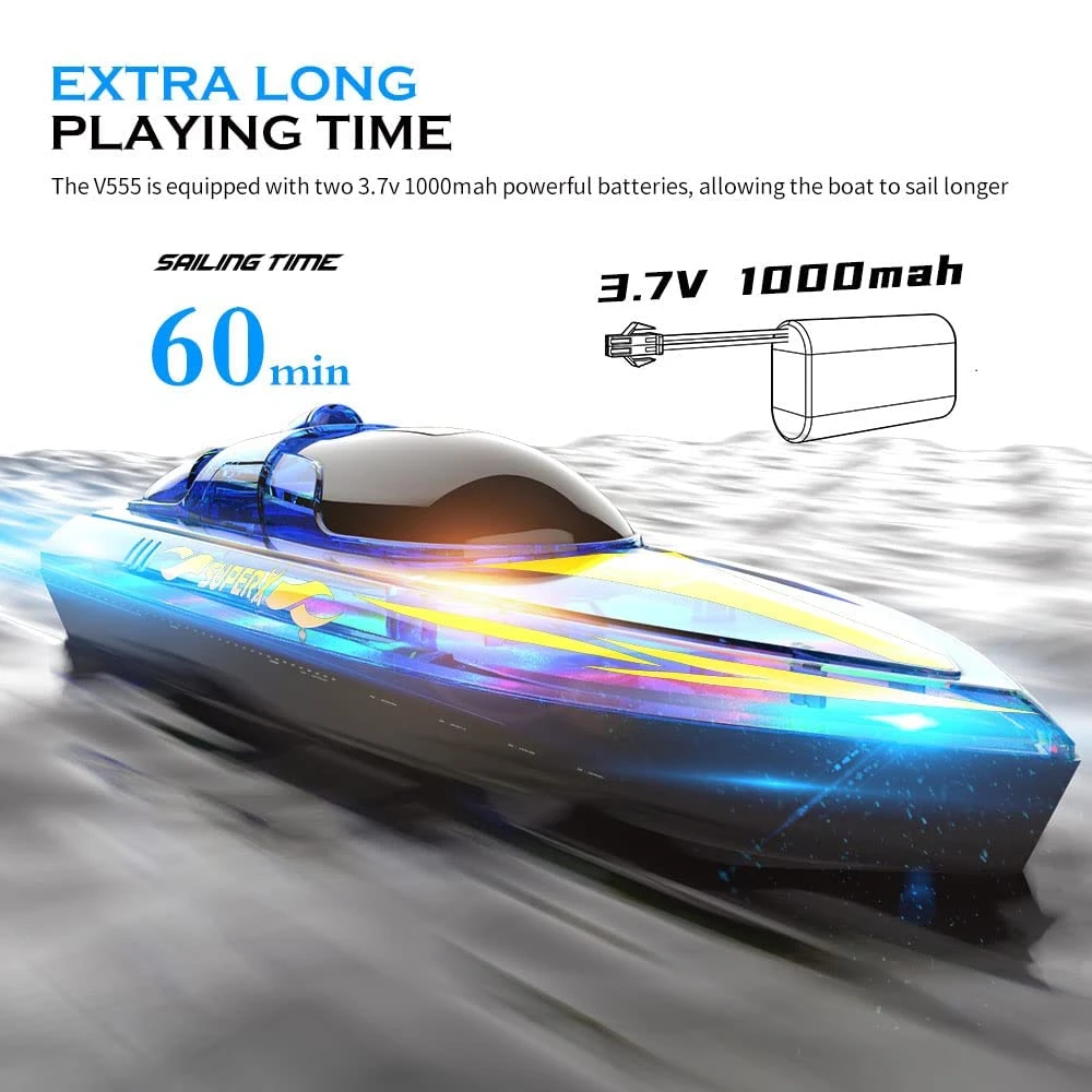 Remote Control Speedboat 15KM/H Waterproof Electric Colorful Boat Water Toy For Kids 5 Remote Control Speedboat 15KM/H Waterproof Electric Colorful Boat Water Toy For Kids - Image 5