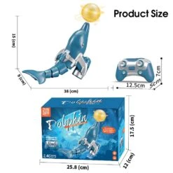 2.4G Waterproof RC Dolphin With Spinning Ball Double Propeller Tail Swing Dolphin Water Toys -Sun Baby Sales Store 61tQzWbvdIL
