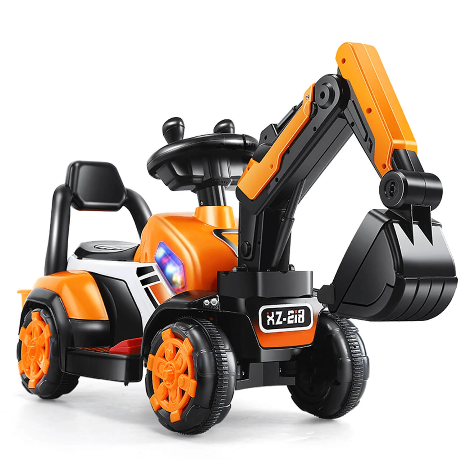 6V Electric Excavator Kids Ride-on Pedal Tractor With Power Digger & Music Sounds 1 6V Electric Excavator Kids Ride-on Pedal Tractor With Power Digger & Music Sounds
