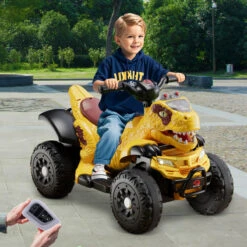 Toddler 12V Dinosaur Ride-on Car 4-wheel Dual Drive ATV Parental Remote Control Electric Car 14 Toddler 12V Dinosaur Ride-on Car 4-wheel Dual Drive ATV Parental Remote Control Electric Car -Sun Baby Sales Store 6V Dinosaur Ride on ATV Electric Car 2