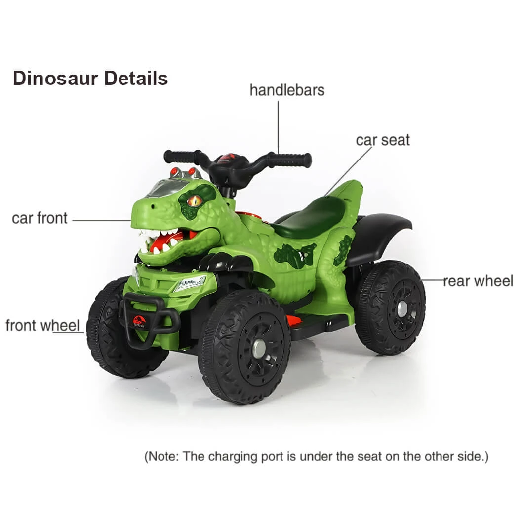 Toddler 12V Dinosaur Ride-on Car 4-wheel Dual Drive ATV Parental Remote Control Electric Car 10 Toddler 12V Dinosaur Ride-on Car 4-wheel Dual Drive ATV Parental Remote Control Electric Car - Image 10