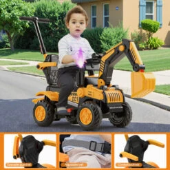 Toddler Electric Excavator With Safety Belt 6V Push Car Water Mist Ride-on Toys -Sun Baby Sales Store 6V Electric Excavator Kids Spray Ride on Toy 3 33d950c2 55cf 472c 953b 4a50ecf23b7c