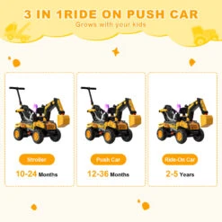 Toddler Electric Excavator With Safety Belt 6V Push Car Water Mist Ride-on Toys -Sun Baby Sales Store 6V Electric Excavator Kids Spray Ride on Toys 1 dc13a266 90b3 4675 8011 8a89850eb3db