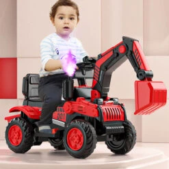 6V Electric Excavator Kids Water Spray Ride-on Toys Outdoor Indoor Excavator Car With Light & Music -Sun Baby Sales Store 6V Electric Excavator Kids Spray Ride on Toys 7
