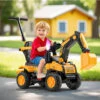Toddler Electric Excavator With Safety Belt 6V Push Car Water Mist Ride-on Toys