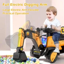 6V Electric Excavator Toddler Ride-On Toy Safe Belt Car Battery Powered With Parent Push Handle 17 6V Electric Excavator Toddler Ride-On Toy Safe Belt Car Battery Powered With Parent Push Handle -Sun Baby Sales Store 6V Electric Excavator Toddler Ride On Toy 12