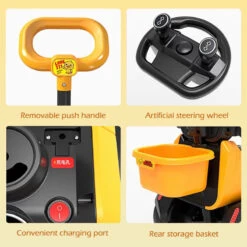 6V Electric Excavator Toddler Ride-On Toy Safe Belt Car Battery Powered With Parent Push Handle 24 6V Electric Excavator Toddler Ride-On Toy Safe Belt Car Battery Powered With Parent Push Handle -Sun Baby Sales Store 6V Electric Excavator Toddler Ride On Toy 7