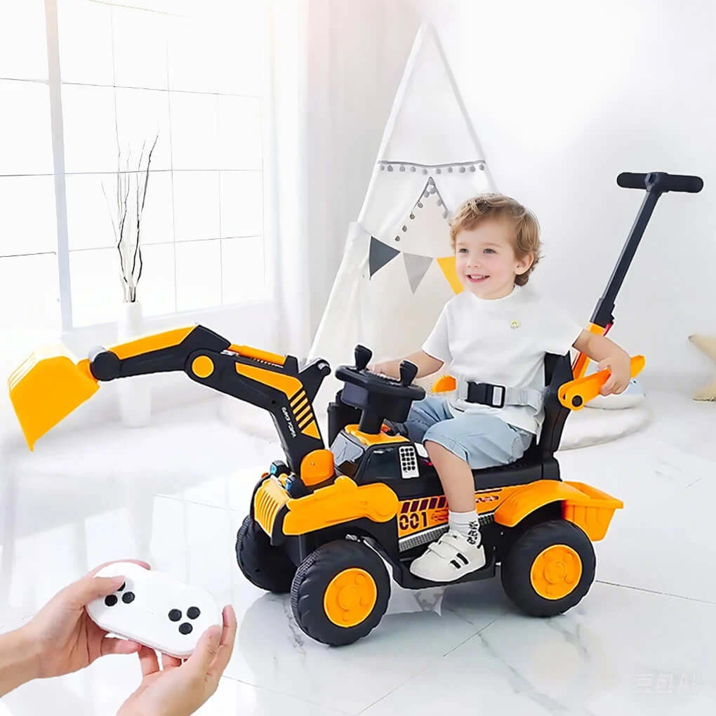 Toddler 3-in-1 Electric Excavator 6V Ride-on Stroller WIth Safe Belt Battery Power Excavator 2 Toddler 3-in-1 Electric Excavator 6V Ride-on Stroller WIth Safe Belt Battery Power Excavator - Image 2