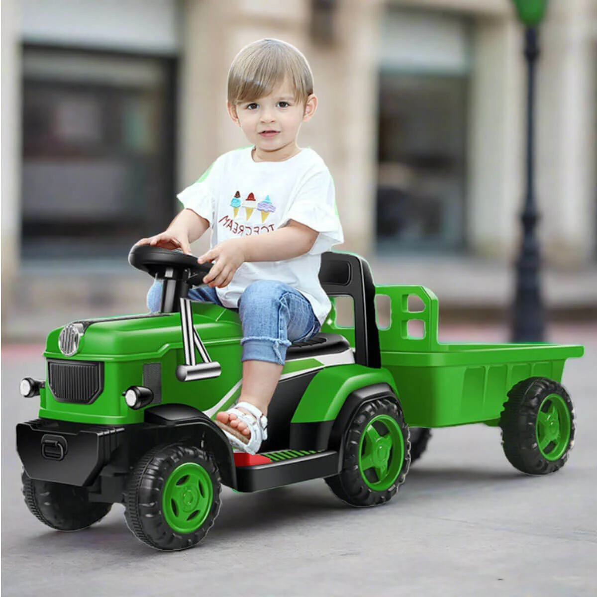 6V Electric Kids Ride On Tractor With Wagon Battery Powered Ride On Car For Boys & Girls 2 6V Electric Kids Ride On Tractor With Wagon Battery Powered Ride On Car For Boys & Girls - Image 2