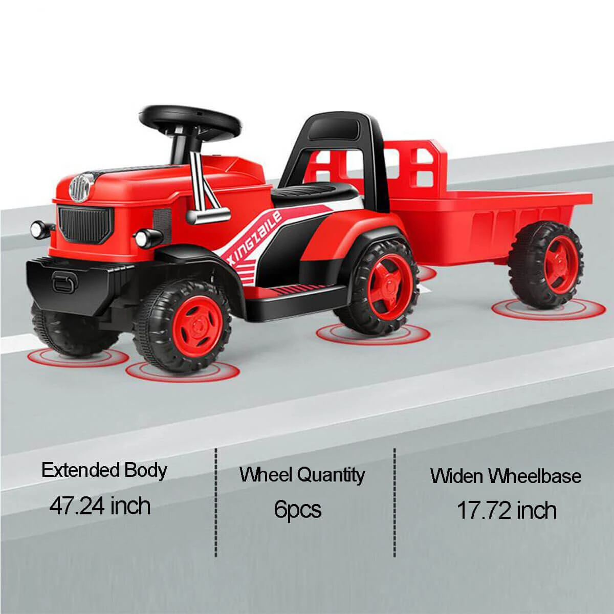 6V Electric Kids Ride On Tractor With Wagon Battery Powered Ride On Car For Boys & Girls 7 6V Electric Kids Ride On Tractor With Wagon Battery Powered Ride On Car For Boys & Girls - Image 7