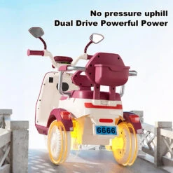 6V Electric Motorcycle Kids Ride On Car Dual Drive Bluetooth Motorcycle With Two Seats -Sun Baby Sales Store 6V Electric Motorcycle Kids Ride on Car 1