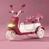 6V Electric Motorcycle Kids Ride On Car Dual Drive Bluetooth Motorcycle With Two Seats