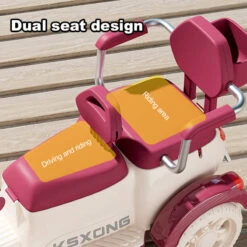 6V Electric Motorcycle Kids Ride On Car Dual Drive Bluetooth Motorcycle With Two Seats -Sun Baby Sales Store 6V Electric Motorcycle Kids Ride on Car 6