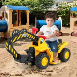 6V Electric Ride-on Excavator Kids Digger Toys With Simulation Sound