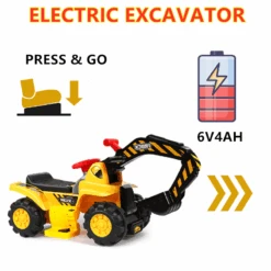 6V Electric Ride-on Excavator Kids Digger Toys With Simulation Sound 13 6V Electric Ride-on Excavator Kids Digger Toys With Simulation Sound -Sun Baby Sales Store 6V Electric Ride on Excavator 5