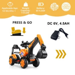 6V Electric Excavator Kids Ride-on Pedal Tractor With Power Digger & Music Sounds 22 6V Electric Excavator Kids Ride-on Pedal Tractor With Power Digger & Music Sounds -Sun Baby Sales Store 6V Electric Ride on Excavator 6 0191d100 d58d 4de2 b8b3 7b867f568d36