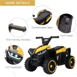 6V Kids ATV Dual Motors 4 Wheeler Off-Road Electric ATV Ride On Car Wih Light Music For Boys & Girls -Sun Baby Sales Store 6V Kids ATV 4 Wheeler Ride on Car 4
