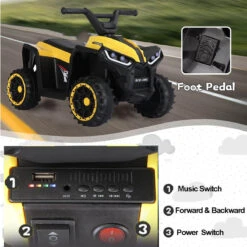 6V Kids ATV Dual Motors 4 Wheeler Off-Road Electric ATV Ride On Car Wih Light Music For Boys & Girls -Sun Baby Sales Store 6V Kids ATV 4 Wheeler Ride on Car 6