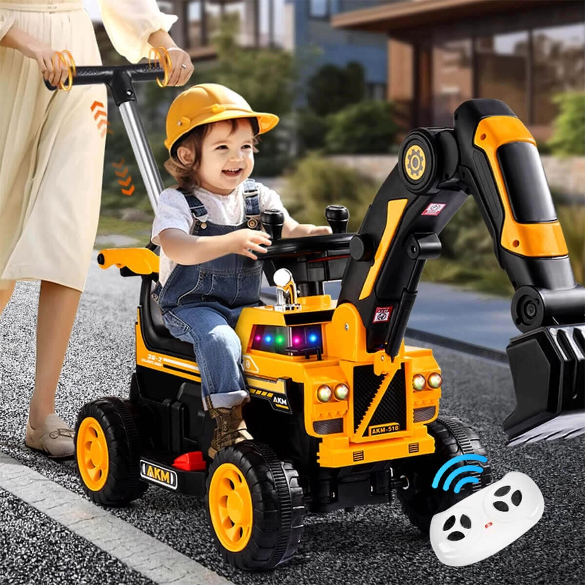 4-In-1 Remote Ride-On Push Car Toddler Fully Electric Ride On Digger Button Controlled Truck 1 4-In-1 Remote Ride-On Push Car Toddler Fully Electric Ride On Digger Button Controlled Truck