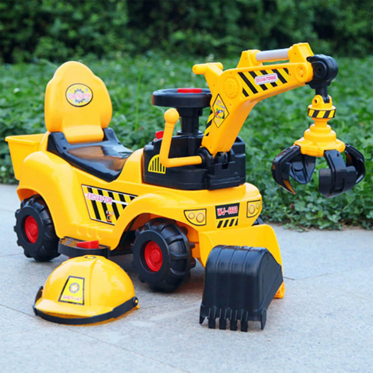 6V Kids Electric Excavator With Digging & Grabbing Outdoor Indoor Ride On Toy With Helmet & Music 8 6V Kids Electric Excavator With Digging & Grabbing Outdoor Indoor Ride On Toy With Helmet & Music - Image 8