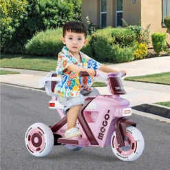 6V Kids Electric Motorcycle 3 Wheels Car Large Battery Powered Ride On Toys Enlarge Backrest With Guardrail -Sun Baby Sales Store 6V Kids Electric Motorcycle 3 Wheels Car 12