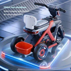 6V Kids Electric Motorcycle 3 Wheels Car Large Battery Powered Ride On Toys Enlarge Backrest With Guardrail -Sun Baby Sales Store 6V Kids Electric Motorcycle 3 Wheels Car 5