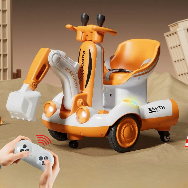 6V Kids Ride-On Excavator Fully Electric Digging Arm Ride On Toy With Safety Belt 2 6V Kids Ride-On Excavator Fully Electric Digging Arm Ride On Toy With Safety Belt - Image 2