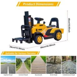 6V Kids Ride On Forklift Car Electric Fork Truck With Liftable Fork And Pallet For Boys Girls -Sun Baby Sales Store 6V Kids Ride On Forklift Car 7