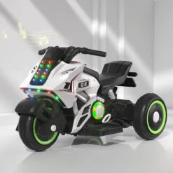 6V Ride On Motorcycle Dual Drive Electric Ride On Car Foot Pedal Control Motorcycle