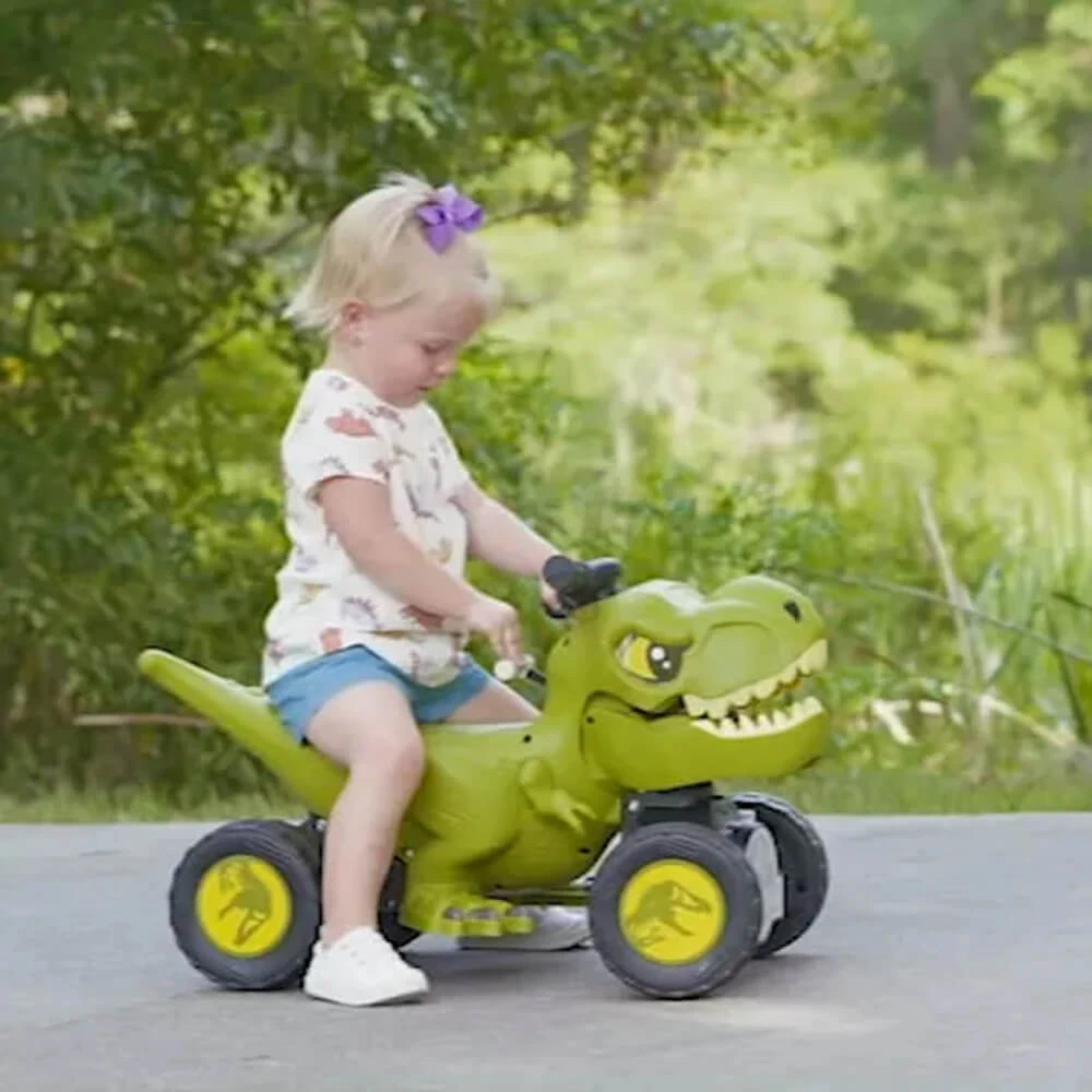 Jurassic World 6V T-Rex Quad Toddler Electric Dinosaur Power Car With 4 Wheels 2 Jurassic World 6V T-Rex Quad Toddler Electric Dinosaur Power Car With 4 Wheels - Image 2