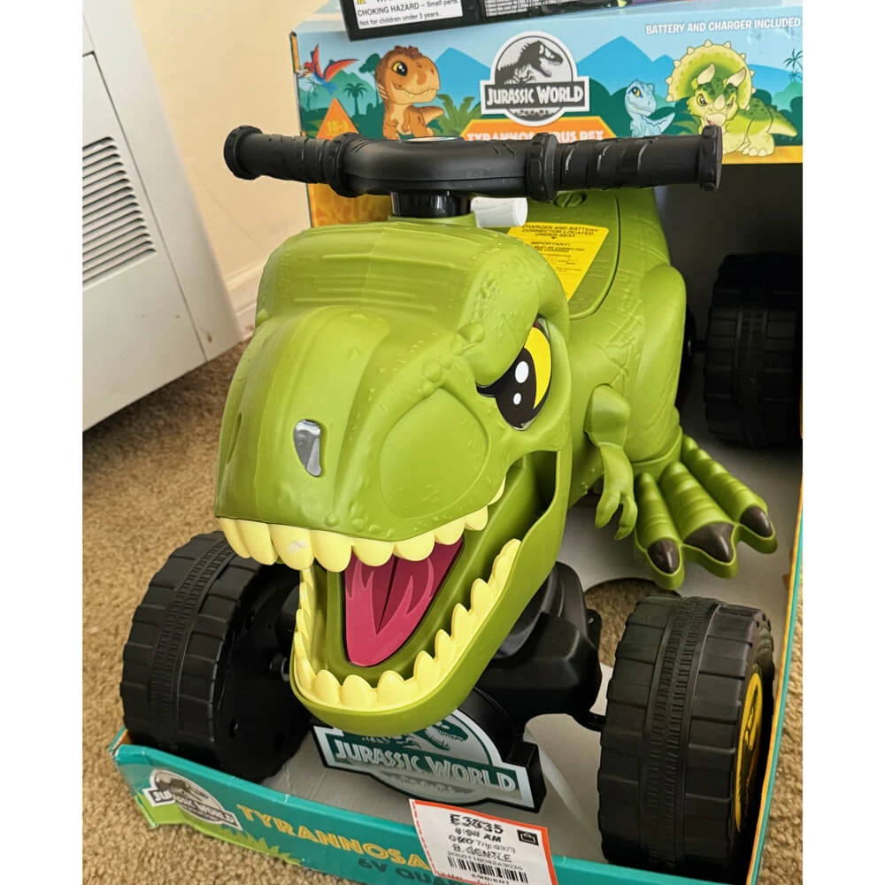 Jurassic World 6V T-Rex Quad Toddler Electric Dinosaur Power Car With 4 Wheels 11 Jurassic World 6V T-Rex Quad Toddler Electric Dinosaur Power Car With 4 Wheels - Image 11