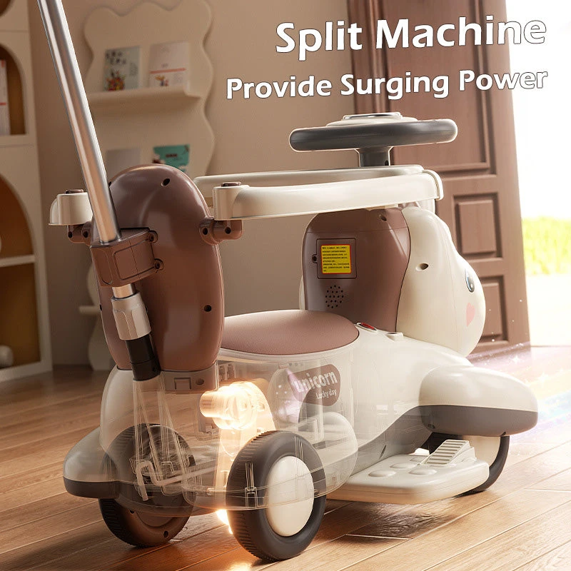 6V Unicorn 4-in-1 Kids Electric Car Bluetooth Ride-On Toy Detachable Push Handle With Music Light 11 6V Unicorn 4-in-1 Kids Electric Car Bluetooth Ride-On Toy Detachable Push Handle With Music Light - Image 11