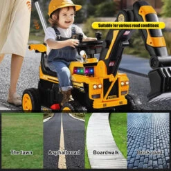 4-In-1 Remote Ride-On Push Car Toddler Fully Electric Ride On Digger Button Controlled Truck 25 4-In-1 Remote Ride-On Push Car Toddler Fully Electric Ride On Digger Button Controlled Truck -Sun Baby Sales Store 6VElectric Excavator Ride On Toy 2