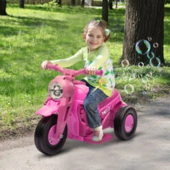 6V Electric Ride-On Bubble Motorcycle For Kids 3-Wheeled Electric Bike With Big Headlight & Music