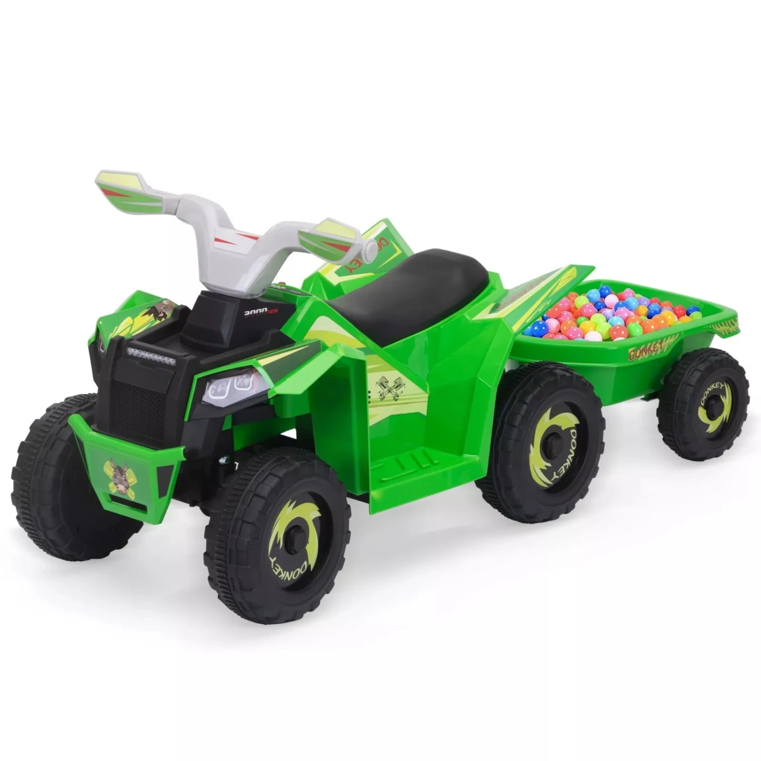 6V Kids Ride-On ATV With Detachable Trailer – Electric Quad For Ages 3-6, Bluetooth, Music, & Safe Design 2 6V Kids Ride-On ATV With Detachable Trailer – Electric Quad For Ages 3-6, Bluetooth, Music, & Safe Design - Image 2