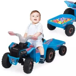 6V Kids Ride-On ATV With Detachable Trailer – Electric Quad For Ages 3-6, Bluetooth, Music, & Safe Design 16 6V Kids Ride-On ATV With Detachable Trailer – Electric Quad For Ages 3-6, Bluetooth, Music, & Safe Design -Sun Baby Sales Store 6V Kids Ride On ATV with Detachable Trailer 13