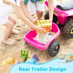 6V Kids Ride-On ATV With Detachable Trailer – Electric Quad For Ages 3-6, Bluetooth, Music, & Safe Design 23 6V Kids Ride-On ATV With Detachable Trailer – Electric Quad For Ages 3-6, Bluetooth, Music, & Safe Design -Sun Baby Sales Store 6V Kids Ride On ATV with Detachable Trailer 2