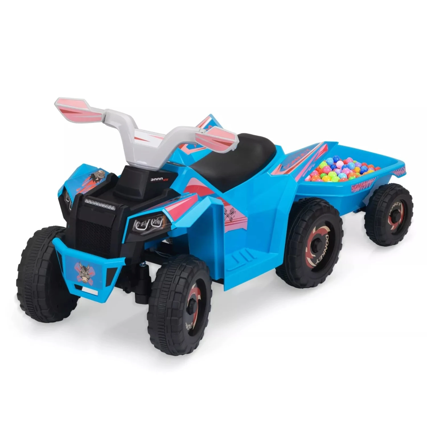 6V Kids Ride-On ATV With Detachable Trailer – Electric Quad For Ages 3-6, Bluetooth, Music, & Safe Design 4 6V Kids Ride-On ATV With Detachable Trailer – Electric Quad For Ages 3-6, Bluetooth, Music, & Safe Design - Image 4