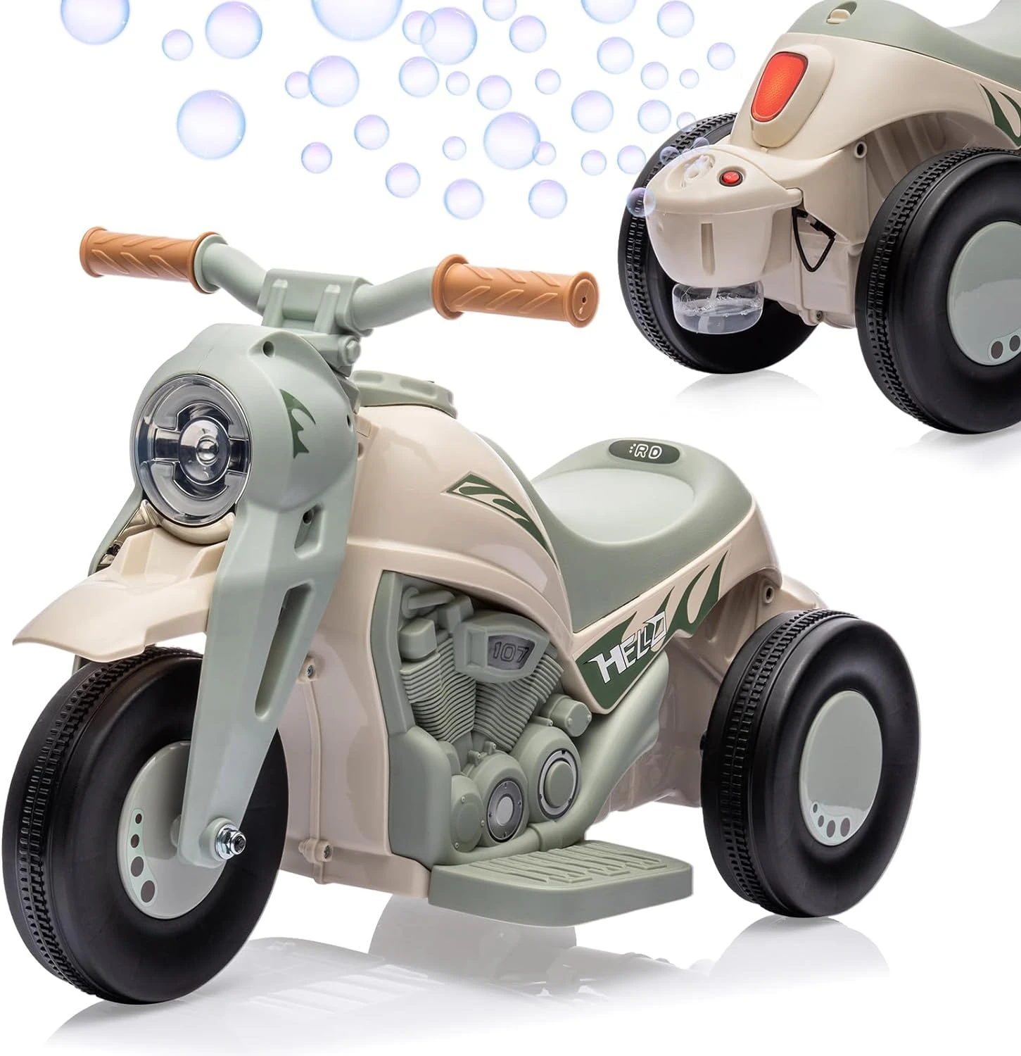 6V Kids Electric Motorcycle 3 Wheels Bubble Car Battery Power Ride On Car With Light Music 2 6V Kids Electric Motorcycle 3 Wheels Bubble Car Battery Power Ride On Car With Light Music - Image 2