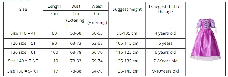 Girls Princess Dress Longest Hair Princess OutfitFairy Tales Cosplay Costume 8 Girls Princess Dress Longest Hair Princess OutfitFairy Tales Cosplay Costume - Image 8