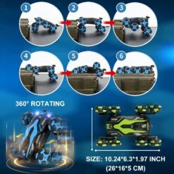2.4G Eight-wheel Stunt Car 4WD Remote Control Car Spray Drift Climbing Car -Sun Baby Sales Store 81HkeA5FrCL. AC SL1500