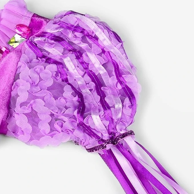 Girls Long Hair Princess Light Up Dress Fancy LED Ball Gown Dress For Party 7 Girls Long Hair Princess Light Up Dress Fancy LED Ball Gown Dress For Party - Image 7