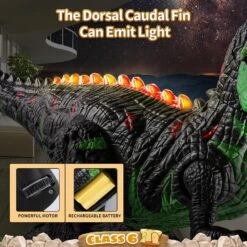 2.4G RC Dinosaur 360° Rotation Spray T-Rex With LED Light Up Realistic Dinosaur Toys -Sun Baby Sales Store 81gXABbUQGL