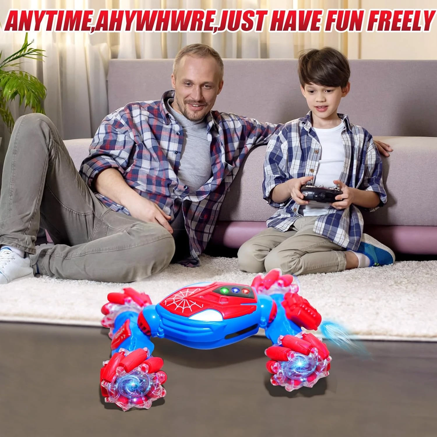 2.4G RC Stunt Car 360° Rotation 4WD Twist Spray Car Dual Control Climbing Car With Light 11 2.4G RC Stunt Car 360° Rotation 4WD Twist Spray Car Dual Control Climbing Car With Light - Image 11