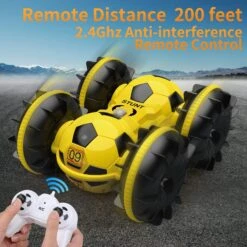 Amphibious RC Car Football 4WD Stunt Remote Control Car 100% Waterproof Toys For Kids 18 Amphibious RC Car Football 4WD Stunt Remote Control Car 100% Waterproof Toys For Kids -Sun Baby Sales Store 81r75xKGfTL