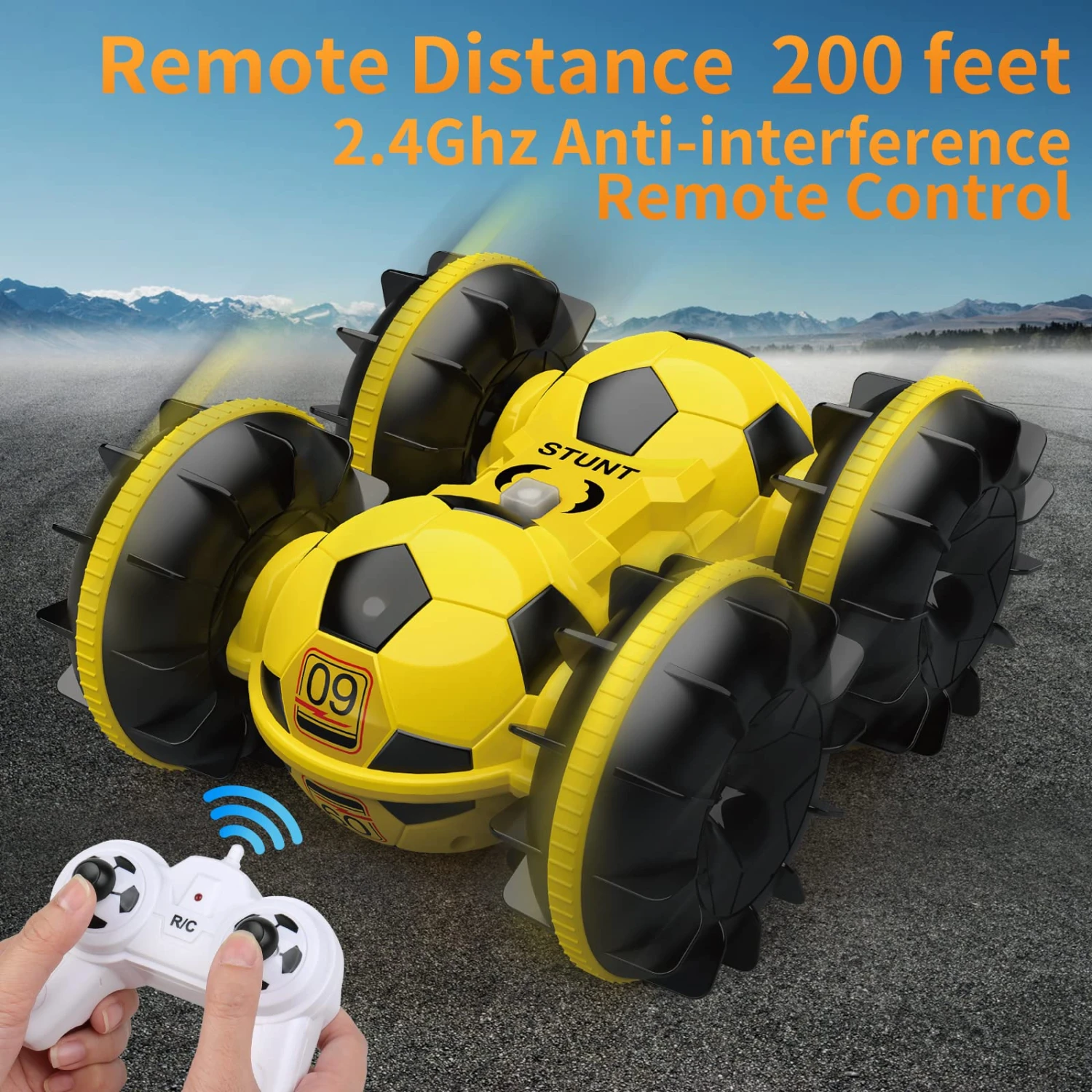 Amphibious RC Car Football 4WD Stunt Remote Control Car 100% Waterproof Toys For Kids 5 Amphibious RC Car Football 4WD Stunt Remote Control Car 100% Waterproof Toys For Kids - Image 5