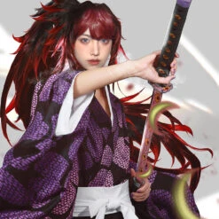 Adult Kokushibo Costume Kimono Outfit Uniform Set For Halloween Party