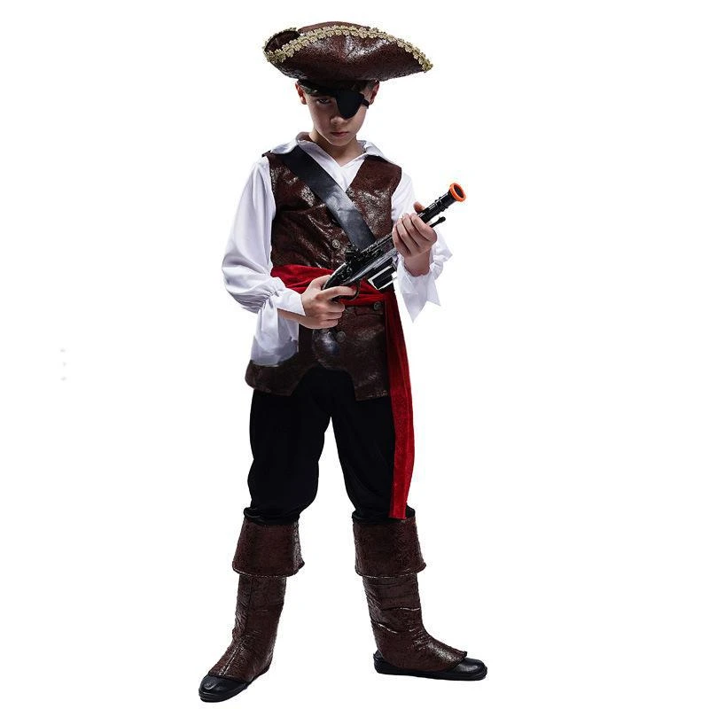 Childrens Pirate Costume Boys Fancy Pirate Dress Up Outfit For Halloween Themed Party 6 Childrens Pirate Costume Boys Fancy Pirate Dress Up Outfit For Halloween Themed Party - Image 6
